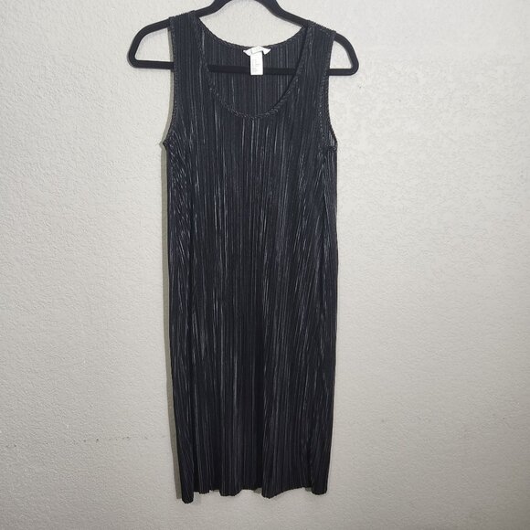 H&M Dress Pleated Sleeveless Midi XS Polyester Stylish Lightweight Black - Picture 1 of 13